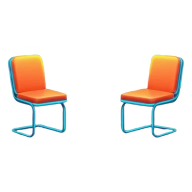 Window with neon reflection, empty chair, Apartment Windows. sticker