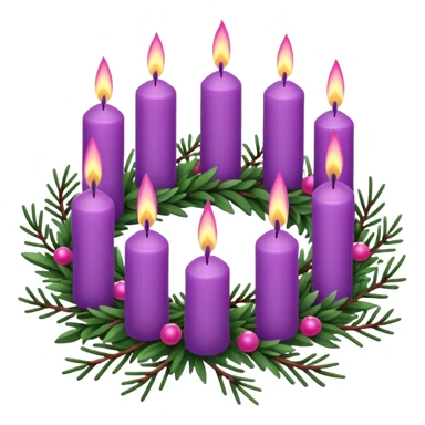 advent wreath with 3 purple candles and one pink candle sticker