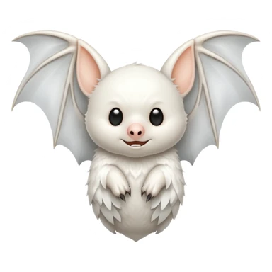 White bat with large wings  sticker
