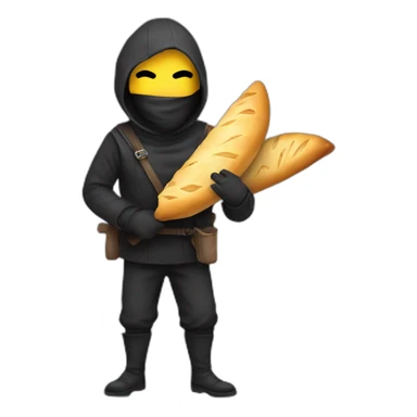Thief in mask with bagette sticker