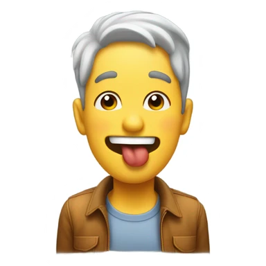 A guy with a tongue out  sticker