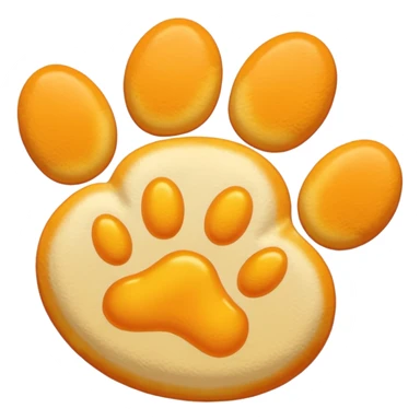 a very light pale pastel yellow-orange pawprint sticker