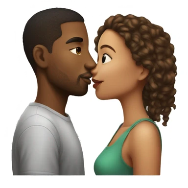 lightskinned boyfriend and girlfriend kissing sticker
