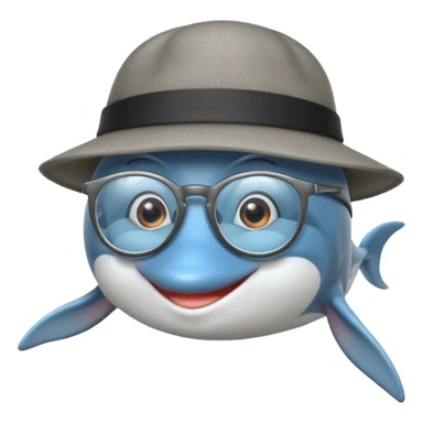 dolphin wearing glasses and a hat sticker