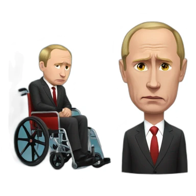 Sad meatcube blood big red wheelchair vladimir putin sticker