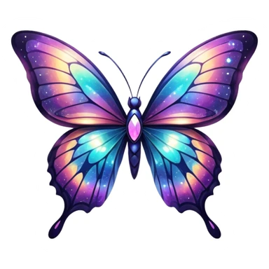 Shiny Glossy Glittery Sparkly Nebula Galaxy Crystal Butterfly sticker