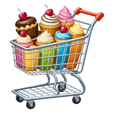 shopping cart with desserts sticker