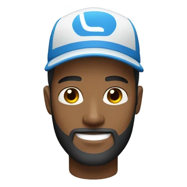 man with beard and cap light skin, beard blue eyes sticker