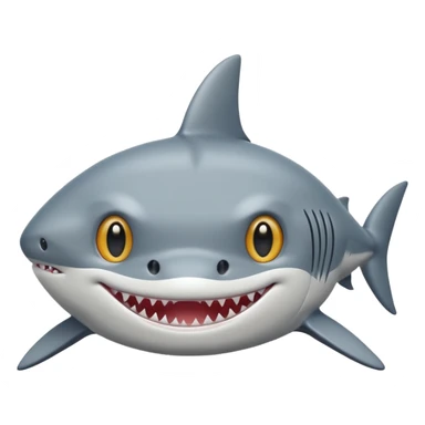 side view of shark body with a cat face sticker