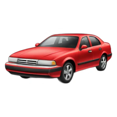modern sedan vehicle in red color sticker
