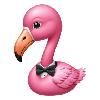 Baby pink Flamingo wearing a bow tie  sticker