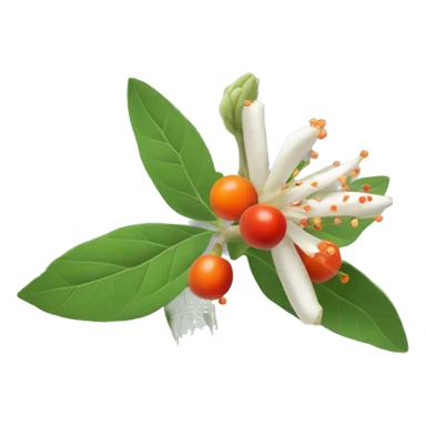 ashwagandha flowers with orange-red berries sticker