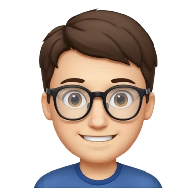 Nerdy boy with glasses sticker