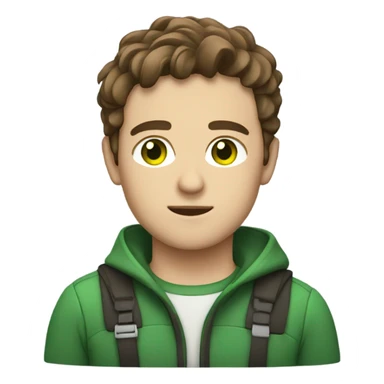 Young man with brown hair green eyes driving a boat sticker