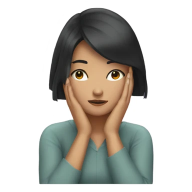 Girl with black hair doing face palm sticker