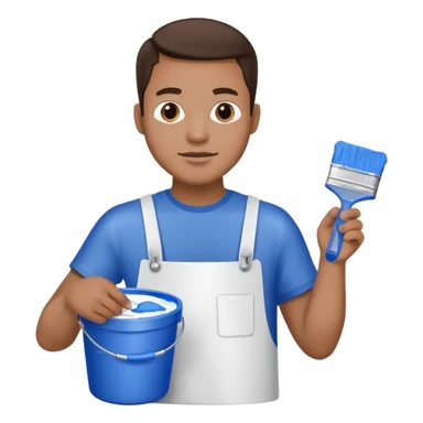 male face with color bucket sticker