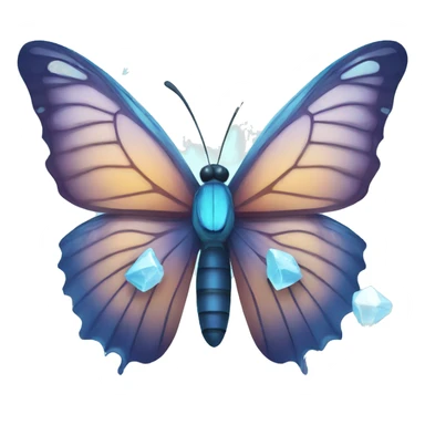 frozen butterfly with ice sticker