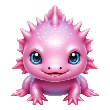 Sparkly glossy Pastel iridescent cute baby  axolotl sticker