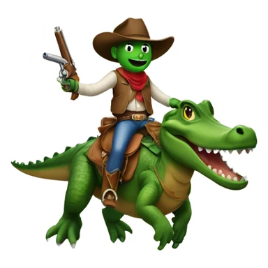 cocodrile riding a cowboy  sticker