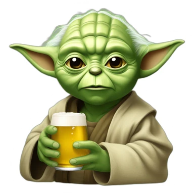 Yoda boit une bière sticker