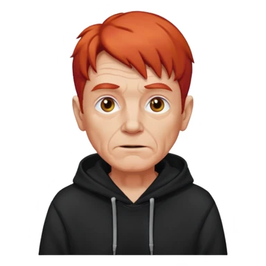 old manwith red hair and black hoodie sticker