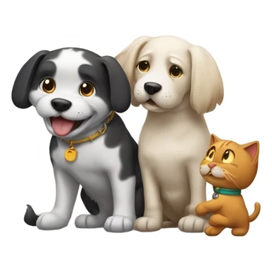 DOGS RIZZING UP CAT sticker