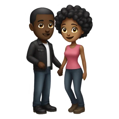 black man mix woman fall in love sticker