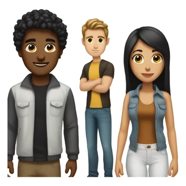 White boyfriend with brown hair and Hispanic girlfriend with black hair sticker
