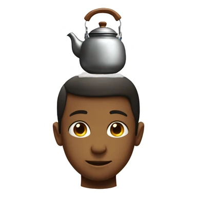 Tea kettle on boy's head sticker