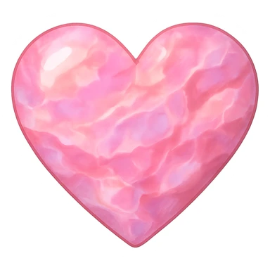 heart with a pink opal gemstone effect, clean digital illustration, no background sticker
