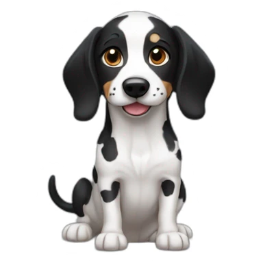 Perro salchicha mini con pelaje negro de dalmata sticker