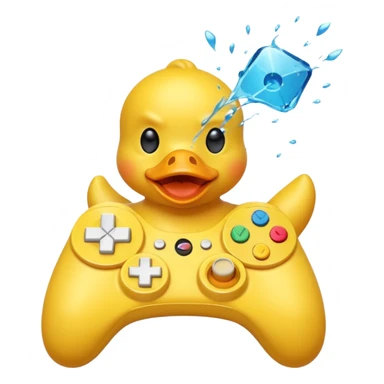 Rubber ducky angrily button smashing video game controller playing video game sticker