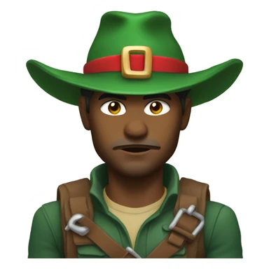 Fierce male ranger wearing santa hat sticker