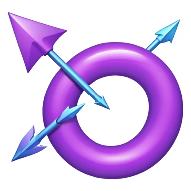 arrow curved emoji-style purple colour sticker