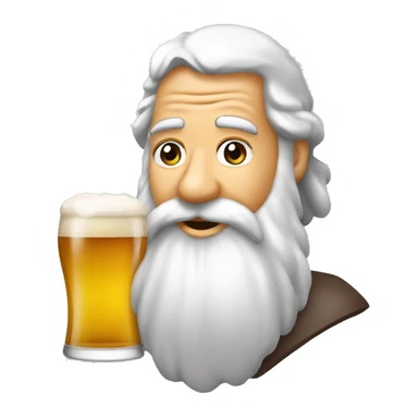 santinho simpático com auréola sobre a cabeça bebendo cerveja  sticker