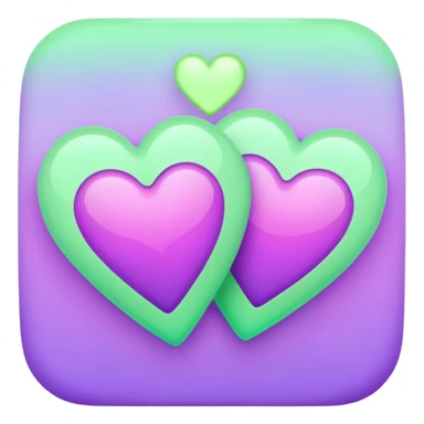 Two-hearts-coloured-light-pastel-shade green color and purple sticker