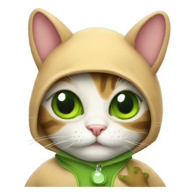 Cat wearing frog costume sticker