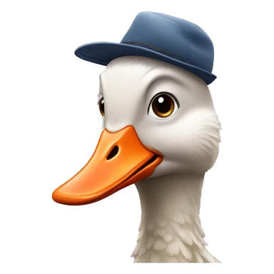 Goose wearing a hat sticker