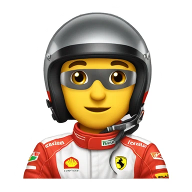 ferrari male racecar driver with helmet sticker