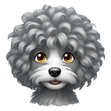 spirally haired grey little but not too little dog  sticker