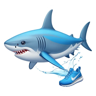 Tiburón con zapatillas Nike azules sticker