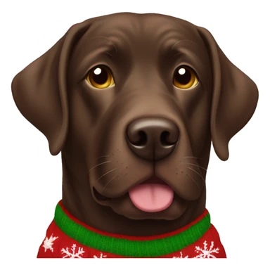 Chocolate lab wearing a Christmas sweater  sticker