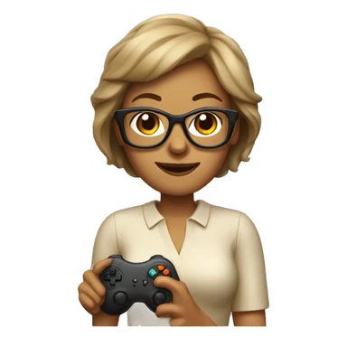 Tan lady with glasses with game controller in hand  sticker