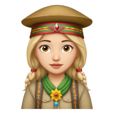 A girl with Kurdish hat sticker