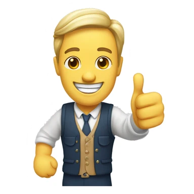 Smiling Englishman showing thumbs up  sticker