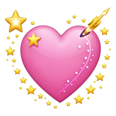 pink heart shooting star lines wand emoji sticker