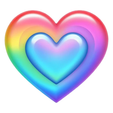 heart with a holographic rainbow effect sticker