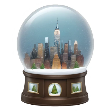 new york city snow globe, 4k, no background sticker