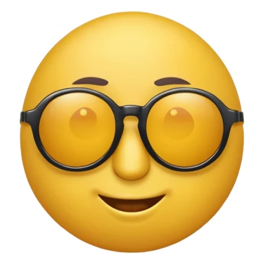 a round yellow circular emoji wearing sunglasses with a cocky face sticker