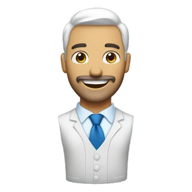 Hombre blanco con barba y corbata azul saludando y sonriendo  sticker